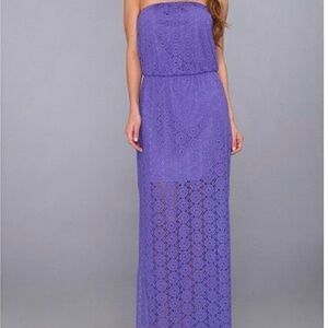 Lily Pulitzer Purple Lace Strapless Dress Size L